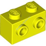 Деталь Лего Кубик Модифицированный 1 х 2 С Штырьками На Стороне Цвет Неоново-Желтый