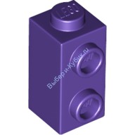 Деталь Лего Кубик Модифицированный 1 х 1 х 2 С Штырьками На Стороне Цвет Темно-Фиолетовый