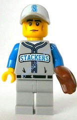 Минифигурка Лего  - Игрок на бейсбольном поле, серия 10 (только минифигурка без подставки и аксессуаров)  col157