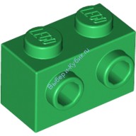 Деталь Лего Кубик Модифицированный 1 х 2 С Штырьками На Стороне Цвет Зеленый