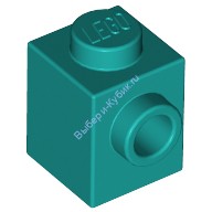 Деталь Лего Кубик Модифицированный 1 х 1 С Штырьком На 1 Стороне Цвет Темно-Бирюзовый