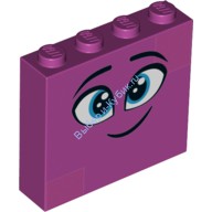 Деталь Лего Кубик С Рисунком 1 x 4 x 3 Цвет Маджента