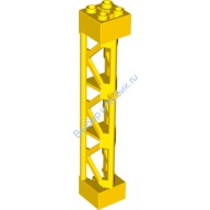 Деталь Лего Опора 2 х 2 х 10 Треугольная Ферма Вертикальная - Тип 4 - 3 Стойки 3 Секции Цвет Желтый