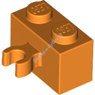 Деталь Лего Кубик Модифицированный 1 х 2 С Вертикальной Защелкой Цвет Оранжевый