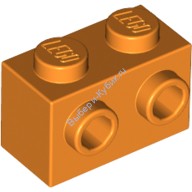 Деталь Лего Кубик Модифицированный 1 х 2 С Штырьками На Стороне Цвет Оранжевый