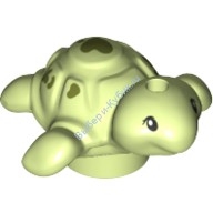 Деталь Лего Детеныш Черепахи С черными глазами и оливково-зелеными пятнами Цвет Фисташковый
