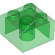 Деталь Лего Кубик 2 х 2 Цвет Прозрачно-Зеленый