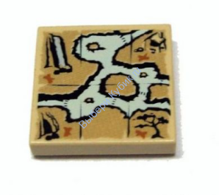 Деталь Лего Плитка 2 х 2 С Рисунком Цвет Песочный