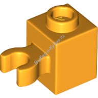 Деталь Лего Кубик Модифицированный 1 х 1 С Защелкой Вертикальной Защелкой Открытый Штырёк Цвет Ярко-Светло-Оранжевый