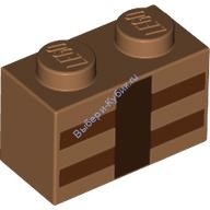 Деталь Лего Кубик 1 х 2 С Декором Цвет Карамельный
