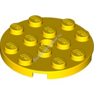 Деталь Лего Пластина Круглая 4 х 4 С Отверстием Цвет Желтый