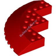 Деталь Лего Кубик Круглый Угол 10 х 10 С Наклонным Боком И Фаской Цвет Красный