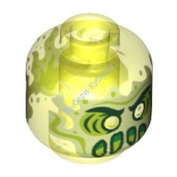Деталь Лего Голова Инопланетного Призрака Цвет Прозрачно-Неоново-Зеленый