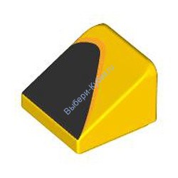 Деталь Лего Скос 1 х 1 х 2/3 С Рисунком Справа Цвет Желтый