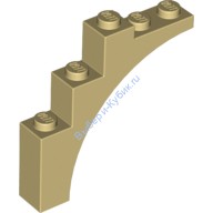 Деталь Лего Арка 1 х 5 х 4 - Непрерывная Дуга Цвет Песочный