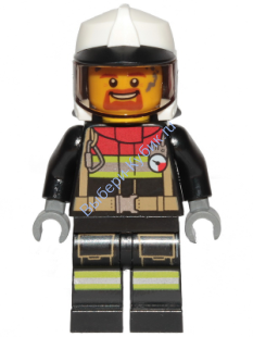 Минифигурка Лего Сити -  Пожарный - мужчина