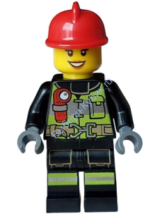 Минифигурка Лего Сити -  Женщина -Пожарный cty1596