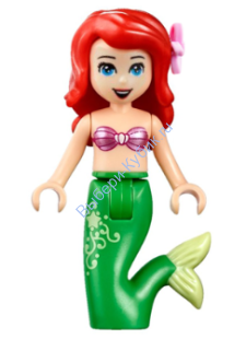 Ariel Mermaid - Pink Top, Flower in Hair, Open Mouth Smile