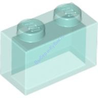 Деталь Лего Кубик 1 х 2 Без Нижних Креплений Цвет Прозрачно-Голубой