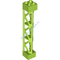 Деталь Лего Опора 2 х 2 х 10 Треугольная Форма Вертикальная - Тип 4 - 3 Стойки 3 Секции Цвет Лайм