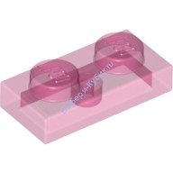 Деталь Лего Пластина 1 х 2 Цвет Прозрачно-Розовый