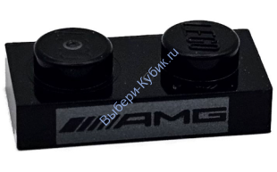 Деталь Лего Пластина 1 х 2 С Рисунком Цвет Черный