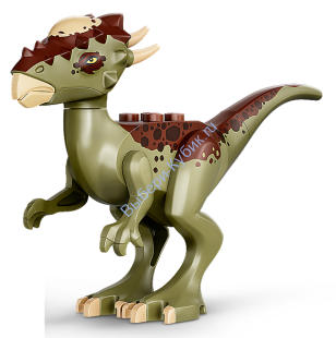 Деталь Лего Динозавр Пахицефалозавр с Красновато-Коричневой Спиной Цвет Оливковый Зеленый