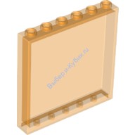 Деталь Лего Панель 1 х 6 х 5 Цвет Прозрачно-Оранжевый