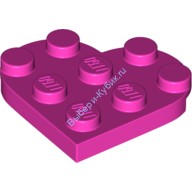 Деталь Лего Пластина Круглая 3 х 3 в Форме Сердца Цвет Темно-Розовый