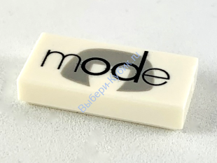 Деталь Лего Плитка 1 х 2 С Декором Цвет Белый