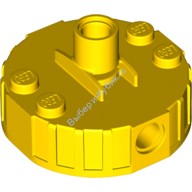 Деталь Лего Магнитный Кубик Круглый 4 x 4 x 2 Цвет Желтый