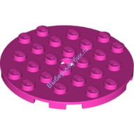 Деталь Лего Пластина Круглая 6 х 6 С Отверстием Цвет Темно-Розовый