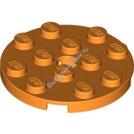 Деталь Лего Пластина Круглая 4 х 4 С Отверстием Цвет Оранжевый