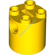 Деталь Лего Кубик Круглый 2 х 2 х 2 Тело Робота - С 'X' Креплением Под Ось И '+' Ориентацией Цвет Желтый