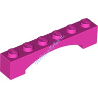 Деталь Лего Арка 1 х 6 Приподнятая Цвет Темно-Розовый