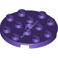 Деталь Лего Пластина Круглая 4 х 4 С Отверстием Цвет Темно-Фиолетовый