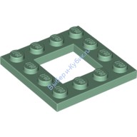 Деталь Лего Пластина 4 х 4 С 2 х 2 Вырезом Цвет Песочно-Зеленый