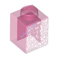 Деталь Лего Кубик 1 х 1 Цвет Блестящий Прозрачно-Розовый