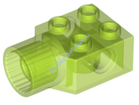 Деталь Лего Кубик Модифицированный 2 х 2 С Отверстием Под Пин И Поворотным Разъемом Цвет Прозрачно-Ярко-Зеленый