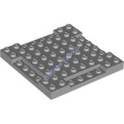 Деталь Лего Кубик Модифицированный 8 x 8 x 2/3 С Углублениями 1 х 4 Цвет Светло-Серый