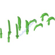 Деталь Лего Набор оружия Ниндзяго Крючки ножи и мечи 10 в упаковке Цвет Ярко-Зеленый