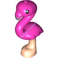 Деталь Лего Фламинго С Металлическим Клювом И Ногой Телесного Цвет Темно-Розовый