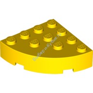 Деталь Лего Кубик Круглый Угол 4 x 4 Цвет Желтый