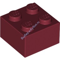 Деталь Лего Кубик 2 х 2 Цвет Темно-Красный