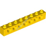 Деталь Лего Техник Кубик 1 х 8 С Отверстиями Цвет Желтый