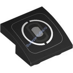 Деталь Лего Скос Изогнутый 2 х 2 Перевернутый С Рисунком Цвет Черный