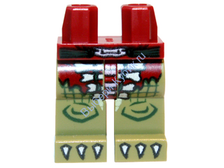 Деталь Лего Ноги С Рисунком Цвет Темно-Красный