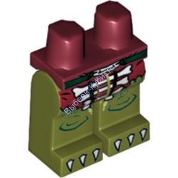 Деталь Лего Ноги С Рисунком Цвет Темно-Красный