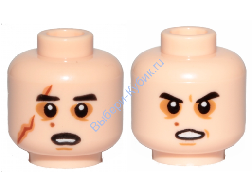 Деталь Лего Голова Двухсторонняя Цвет Светло-Телесный