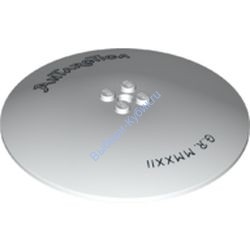 Деталь Лего Тарелка 10 х 10 Перевернутая С Рисунком Цвет Белый